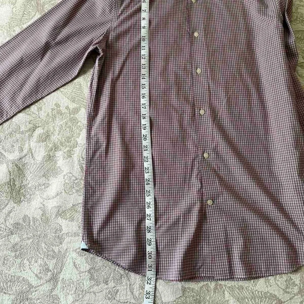 Men's Long Sleeve Checked Cotton Shirt Slim Fit by Banana Republic size L